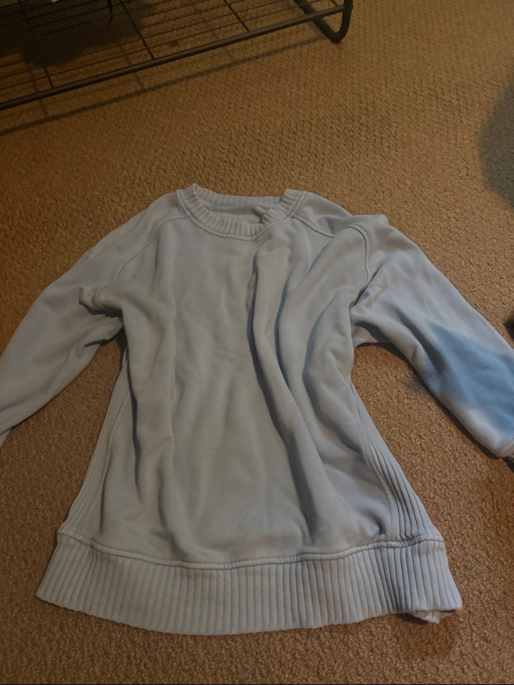 aerie Oversized Light Blue Crewneck Pullover Sweater